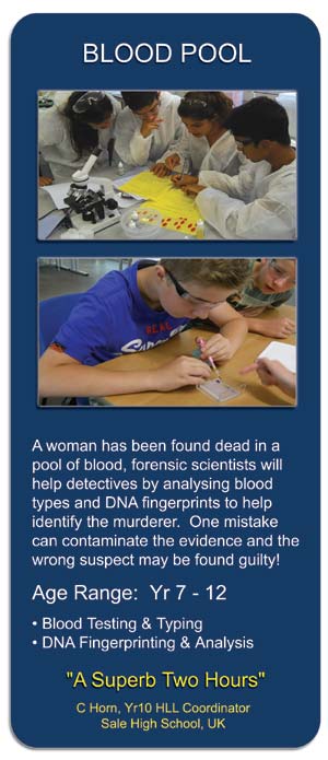 Blood Pool - CSI STEM Workshop for Schools