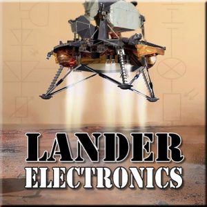 Lander Electronics - Thinkers in Education Space Science Workshops For Schools.  A landing vehicle fires jets from its base in an attempt to safely land on an alien surface